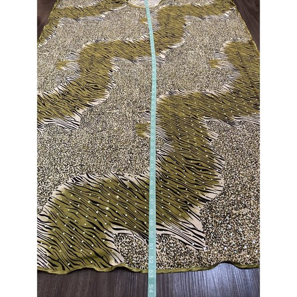 Vtg AL MAKDOOMI Kaftan Lounge Mumu Animal Print Safari Size S/M Dress Coverup - Picture 10 of 16